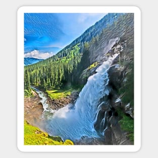 Waterfall In The Forest Sticker